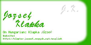 jozsef klapka business card