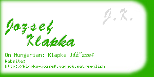 jozsef klapka business card